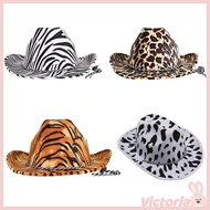VIC Animal Print Cowboy Hat Western Styles Cowgirl Hat Costume Accessories