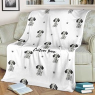 Dalmatian Dog Custom Name Blanket / Dalmatian Throw Blanket / Dalmatian Fleece Blanket / Dalmatian C
