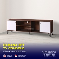 CABANA Solid Durable Compartment 6FT TV Cabinet / TV Console / Hall Cabinet / Living Room Furniture