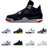 AJ4 Shoes Black Cat Big Paris White Purple Buckle White Cat Men Women Basketball Shoes Factory Direc