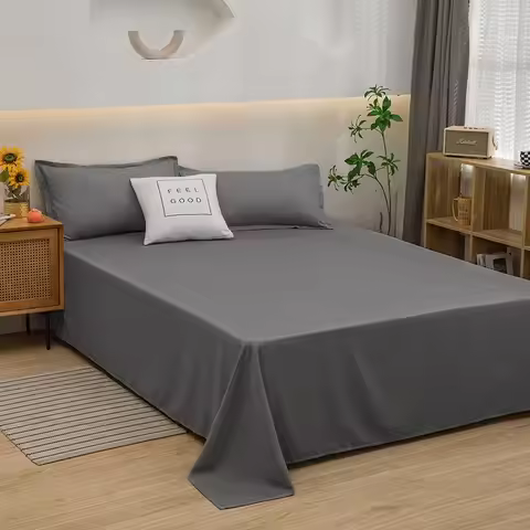 Solid Color Top Sheets Single/Queen/King Flat Bedsheets Soft Home Bed Linen Sheets Queen Size Bed Sh