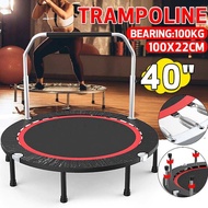 trampoline แทมโพลีน 40 นิ้ว สปริงบอร์ดกระโดด เตียงกระโดด สำหรับออกกำลังกาย ที่จับเป็นทรงสี่เหลี่ยมจั