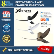 Bestar VITO-3 Wifi Enabled Smart DC Ceiling Fan Hugger Fan for Low Ceiling Vito 3