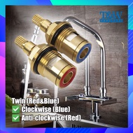 Heavy Duty Replacement Brass Ceramic Stem Disc Cartridge Faucet Valve Quarter Turn G1/2 0 Clockwise