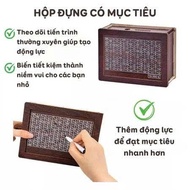 Combo of 5 colorful wooden savings boxes with 100-day goal board to track personal finance - Meaning