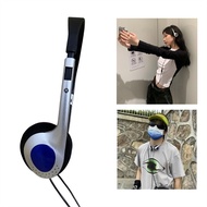 Y2K Personality Headphones Retro Millennium Wind Headset Blue Black Fashion Headset Over Ear Earbuds