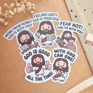 5Pcs God's Got You Christian Jesus Stickers | Waterproof Bible Verse for Church