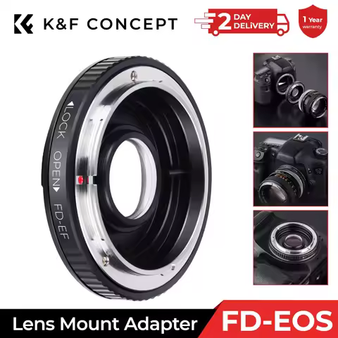 K&F CONCEPT FD-EF Lens Adapter Ring For Canon FD FL Lens to Canon EF EOS Camera 10D 40D 80D With Gla