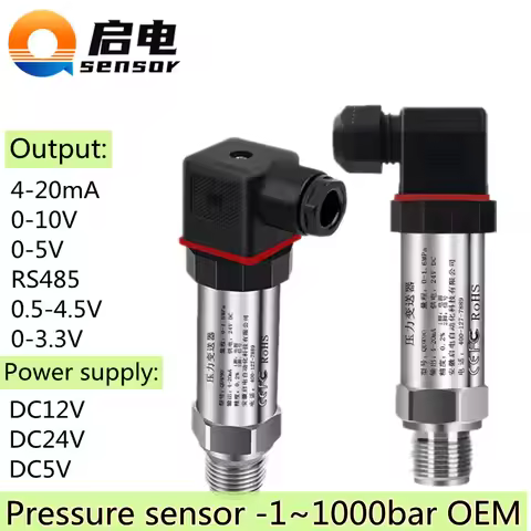 G1/4 Pressure Sensor 0.1bar/5bar/100psi/100Kpa oil water gas pressure measuring 4-20mA 0-10V RS485 0