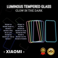 REDMI 5A-REDMI 5X/MI A1-REDMI 6-REDMI 6 PRO / MI A2 LITE-REDMI 6A-REDMI 6X / MI A2-REDMI 7-REDMI 7A-REDMI 8-REDMI 8A-REDMI 8A DUAL-REDMI 8A PRO-REDMI 9-REDMI 9 ACTIV-REDMI 9 POWER Tempered Glass Neon Luminous Glow in The Dark (Indah ACC)