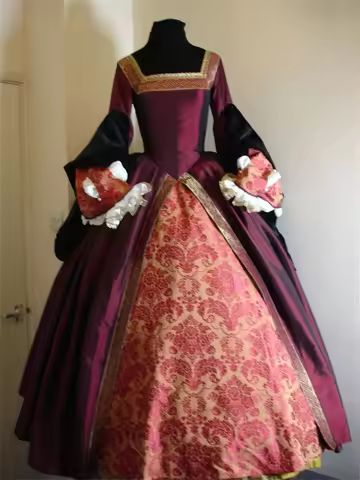 Tudor England Queen Elizabeth Costume Anne Boleyn Costume Red Dress Gown Historical Elizabethan Tudo