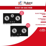 Rubine Glass Hob Built In Gas Cooker 5.2kW RGH-VISTA X-2B-BL (2 BURNER) / RGH-VISTA X-3B-BL (3 BURNE