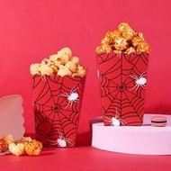 10pcs/20pcs/50pcs Red Spider Web Disposable Food Containers, With Spider Web Pattern And Popcorn Box