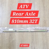ATV Rear Axle 810mm (32T) | Nut M16 | GY6 | Big Bull | 150cc | 200cc | ATV Spare Parts Ready Stock D