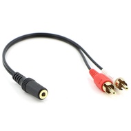 2-RCA Male to Female 3.5mm Jack Aux Stereo Audio Cable