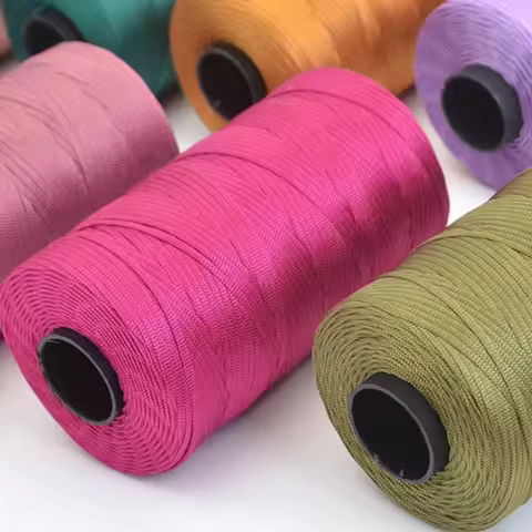 New 265g/Roll 2.5mm Ice Silk Thread Summer Crochet Yarn for DIY Knitting Bag Shoes Flat Hollow Yarn 