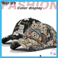 AURORY Unisex-Teens Caps, Cotton Bear Print Cute Bear Baseball Cap, Colorful Cartoon Little Bear Pri