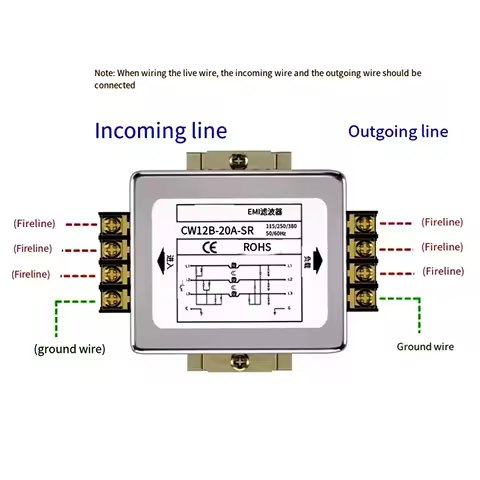 Three-phase three-wire power filter CW12B-3A/6A/10/20/30A/40A/60A-SR 380V