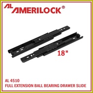∤ ↖ ☻ AMERILOCK Drawer Guide / Drawer Slide Ball Bearing type Black (per pair)