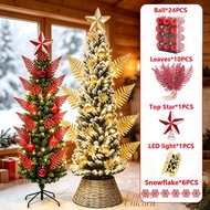 Slim Christmas Tree 4/5/6/7/8FT PVC Artificial Christmas Tree With LED Christmas Ball Set Decoration