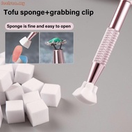 feelsaa Soft Nail Sponges for Omber Nail Art Sponges with Grabbing Pen Auras Nail Brush