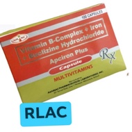 APCIRON PLUS - Vitamin B complex + Iron + Buclizine HCl - 100 CAPSULES