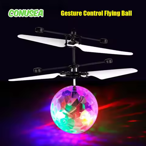 Gesture Control Flying Ball Toys Electric Float Flight Balls Light Electronic Infrared Induction Air