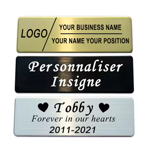 70x25mm Custom Engraved Stainless Steel Badge Photo Frame Name Tag Photo Frame Art Tag ID Door Mailb