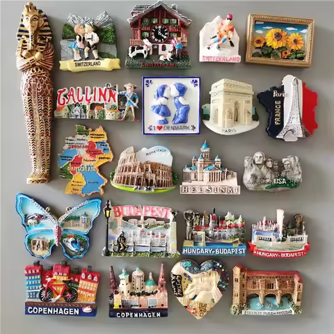 Egyptian Fridge Magnet Switzerland Estonia Denmark Paris Italy Germany Finland Budapest Austria Magn