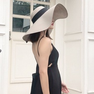cap woman cute hat woman topi perempuan Oversized Brim Big Straw Hat Female Beach Sunshade Sun Hat S