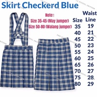 BLUE CHECKERED SKIRT WITH JUMPER 3-6yrs old 50to80 no jumper school uniform