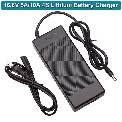 16.8V 5A 10A Power Adapter Li-ion Battery Charger Suitable for 14.4V 14.8V 16.8V 4-String Lithium Ba