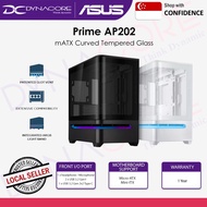 Asus Prime AP202 Tempered Curved Glass mATX PC Case - Black / White