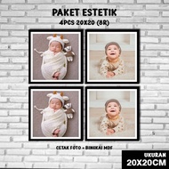 Photo print + MDF frame 4PCS 8R 20x20CM Modern photo frame decoration