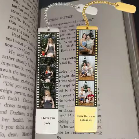 Custom Photo Bookmark Personalised Camera Film Picture Stainless Steel Bookmark for Mother's Gift fo