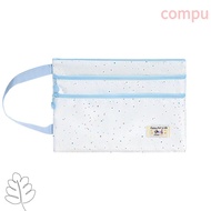 COMPU File Bag, Polka Dot Design Three Layers Handbag, Multi-functional Large Capacity A4/A5 Exam Pa