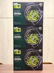 [全新未開封] GreenPan 不銹鋼雙耳鍋20CM - 3L連玻璃蓋三個 廚具 煮飯 煲湯 廚師 廚房 家庭主婦 淺燒鍋 適用於各類烹調方式，包括電磁爐 可耐高達220度焗爐 可放入洗碗機清洗 入