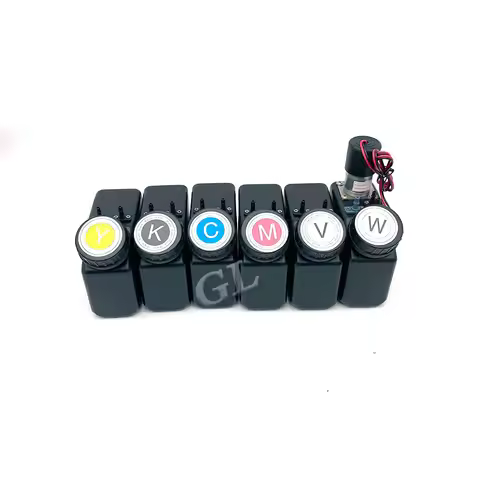 250ML UV Printer 6color CISS bulk Ink supply system for DTF DTG UV Ink Cartridge Ink Tank for UV Pri