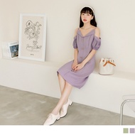 OB DESIGN ★ OUT SHOULDER SPAGHETTI STRAP BUTTONS DRESS ★ 2 COLOR ★ S-XXXL SIZE ★ PLUS SIZE