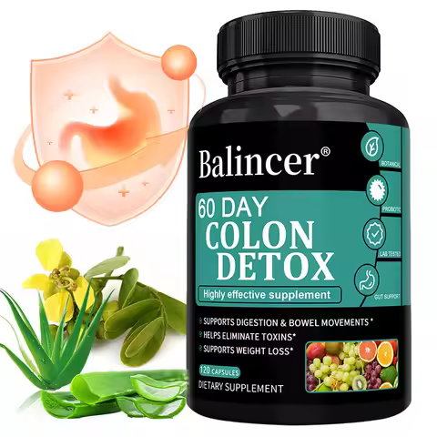 Colon Cleanser Detox Capsules, Probiotics & Psyllium Husk, Constipation Relief & Gut Health, Digesti