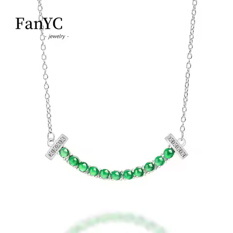 Myanmar A-goods Jade Smile Pendant S925 Silver Inlaid Exquisite Fashion Ice Jade Senior Jewellery Ne