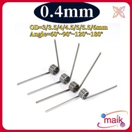 sus304 d0.4mm OD3/3.5/4/4.5/5/5.5/6mm V-shaped spiral torsion spring angle 60/90/120/180 degrees[mai