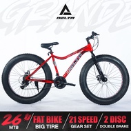 DELTA FAT BIKE จักรยานล้อโต 26 นิ้ว เกียร์แม่นยำ 21 สปีด รับน้ำหนักได้ 150-200 กิโลกรัม Super Double