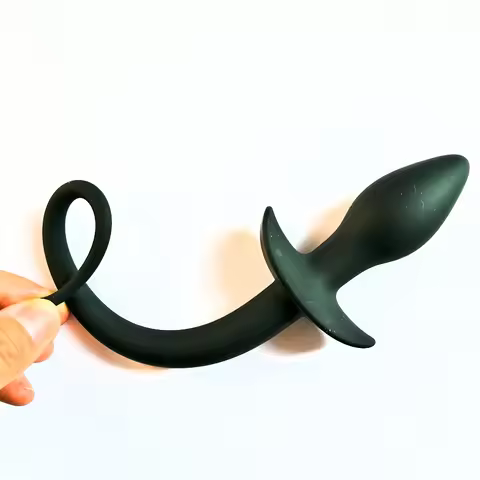 Puppy play Dog Tail Butt Plug, flexible silicone anal toys adult game dog slave role play, swelling 