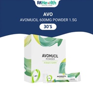 Avomucil N-Acetylcysteine 600mg Powder 1.5g x 30’s, Helps Thin Mucus & Phlegm, Lemon Flavour