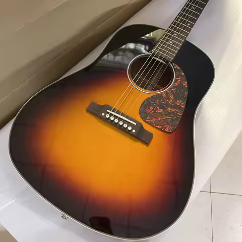 In Stock Fast Delivery New 41# J45 Acoustic Electric Guitar Solid Wood Bone Nut/Saddle Abalone Inlay