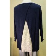 Blouse with lace blue colour