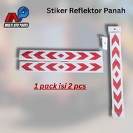 MERAH PUTIH Red/white Arrow Reflective Sticker Reflector Sticker 5 x 40 cm (2pcs)