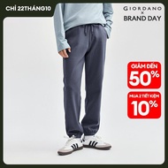 GIORDANO Men Joggers Double-Knit Drawstring Elastic Waist Joggers Brand Patch Athleisure Simple Fash