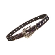 JN Grunge Waist Belt Jeans Belt PU Belt Casual Ceinture Punk Crystal Buckles Modern Belt Street Danc